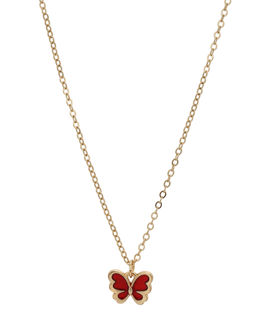 Rose Gold Plated Pearl Red Shell Butterfly Jewellery Set for Girl