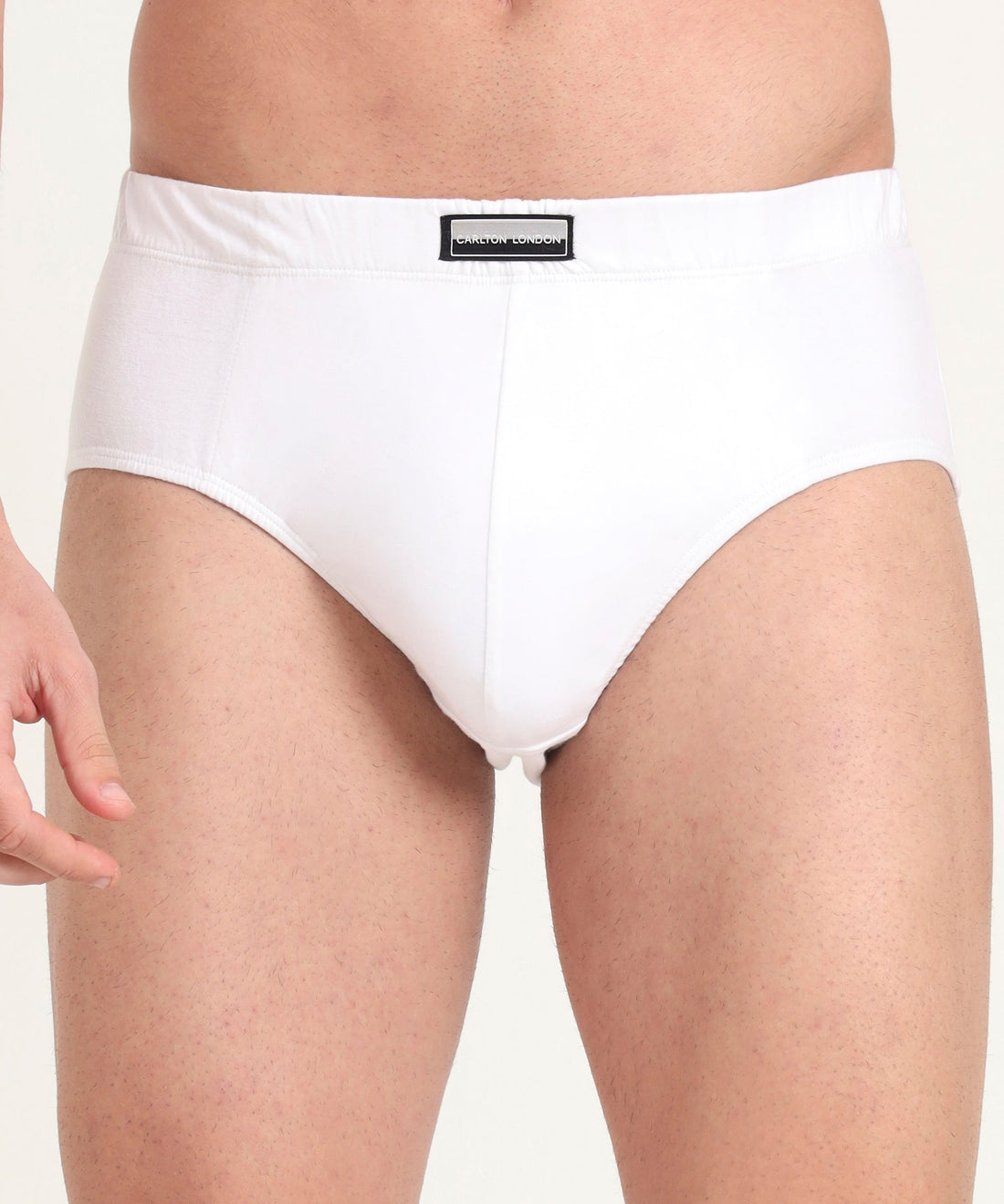 Brief White Pack of 3 Cotton Spandex Fabric with Classic Fit Style 001