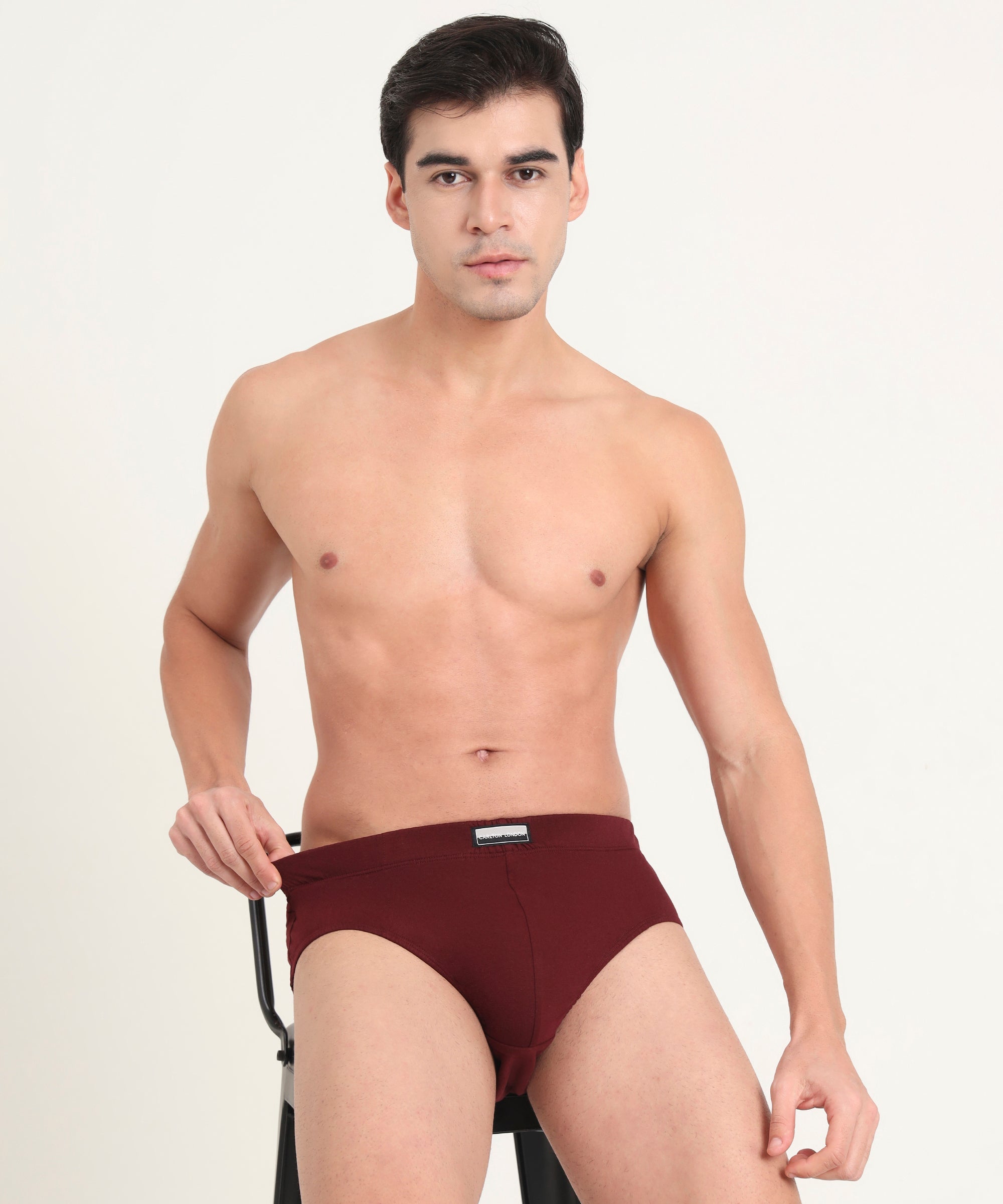 Brief Assorted Pack of 3 Cotton Spandex Fabric with Classic Fit Style 001
