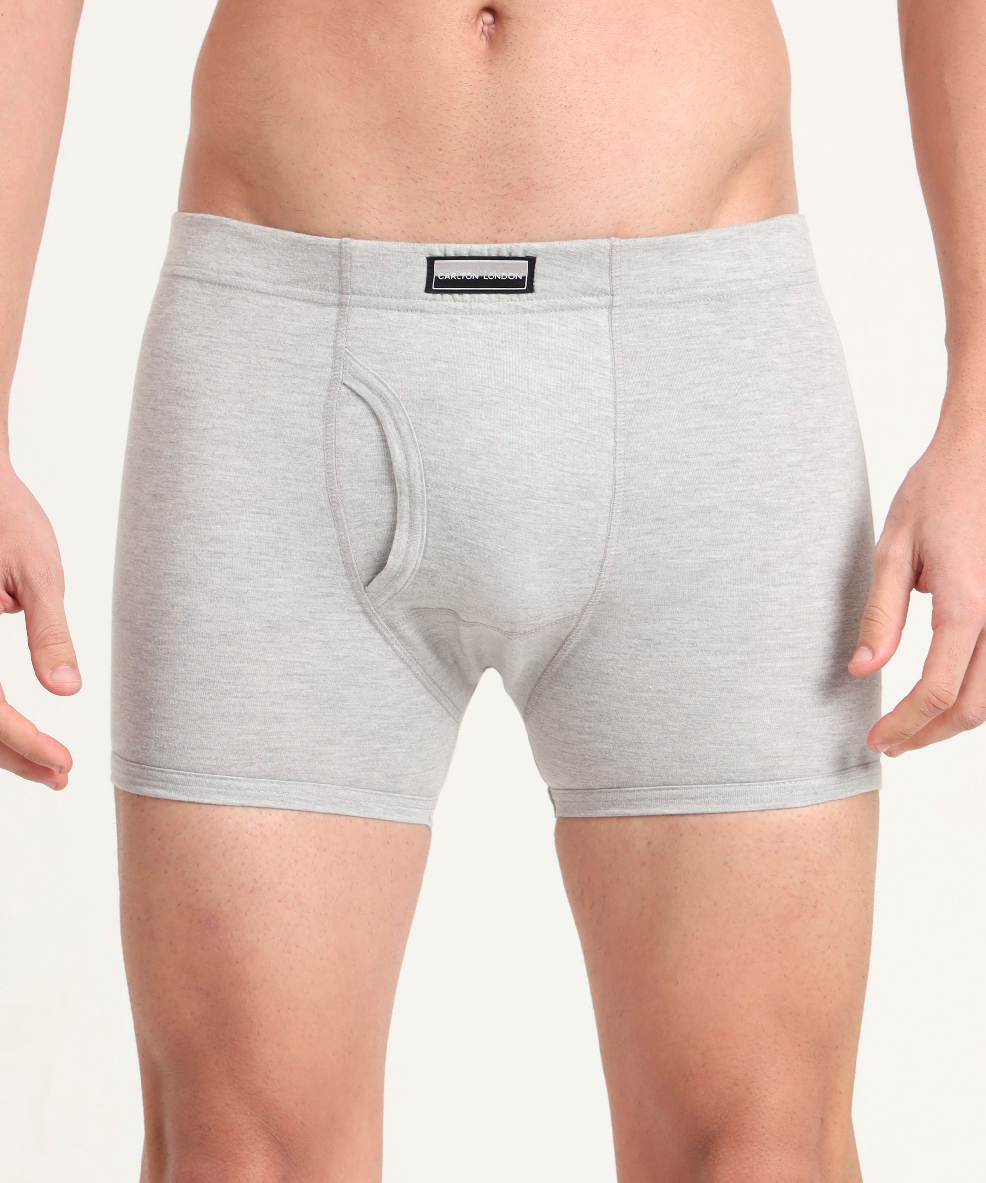 Boxer Brief GREY MELG Pack of 3 Cotton Spandex Fabric with Classic Fit Style 001