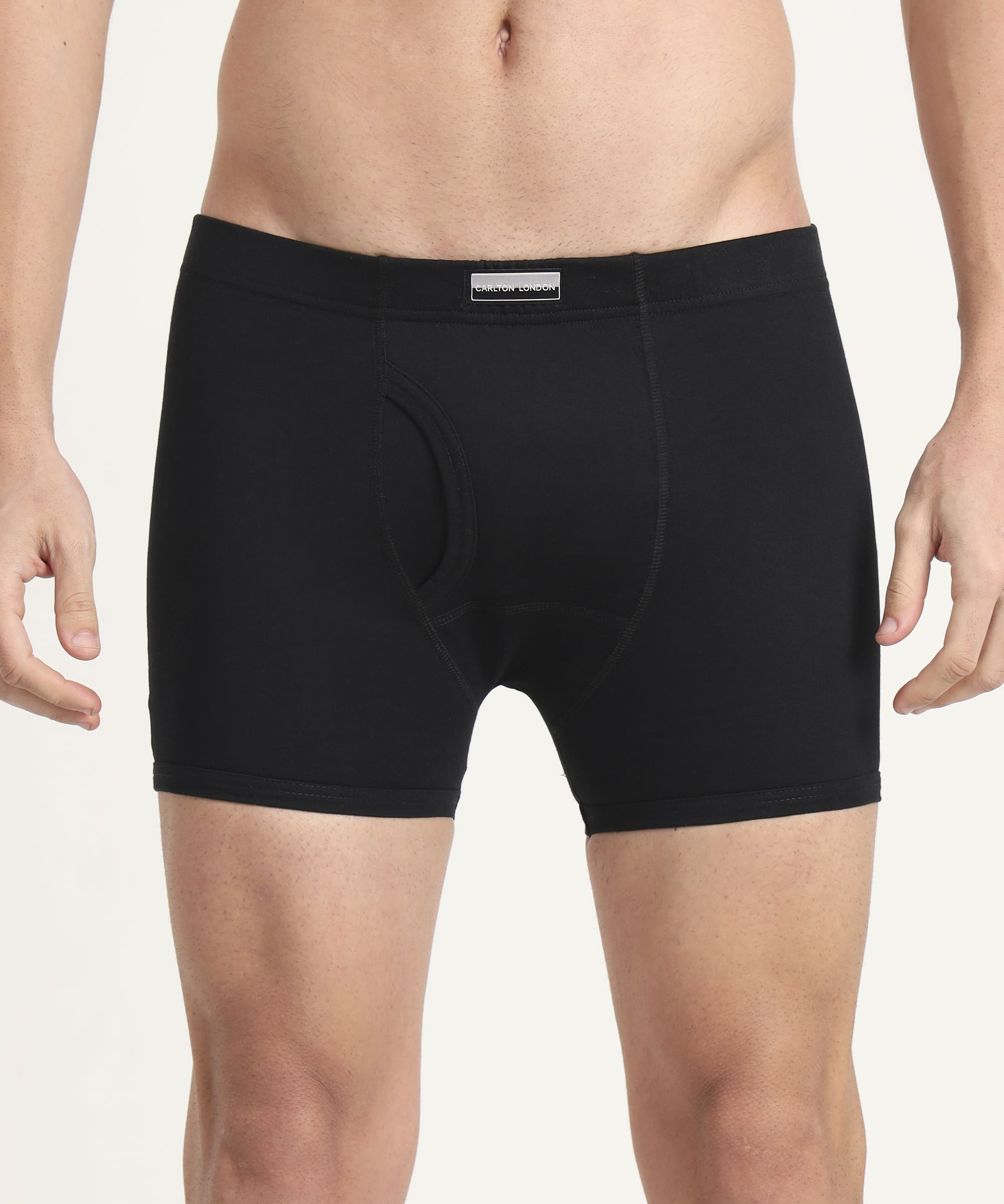 Boxer Brief Black Pack of 5 Cotton Spandex Fabric with Classic Fit Style 001