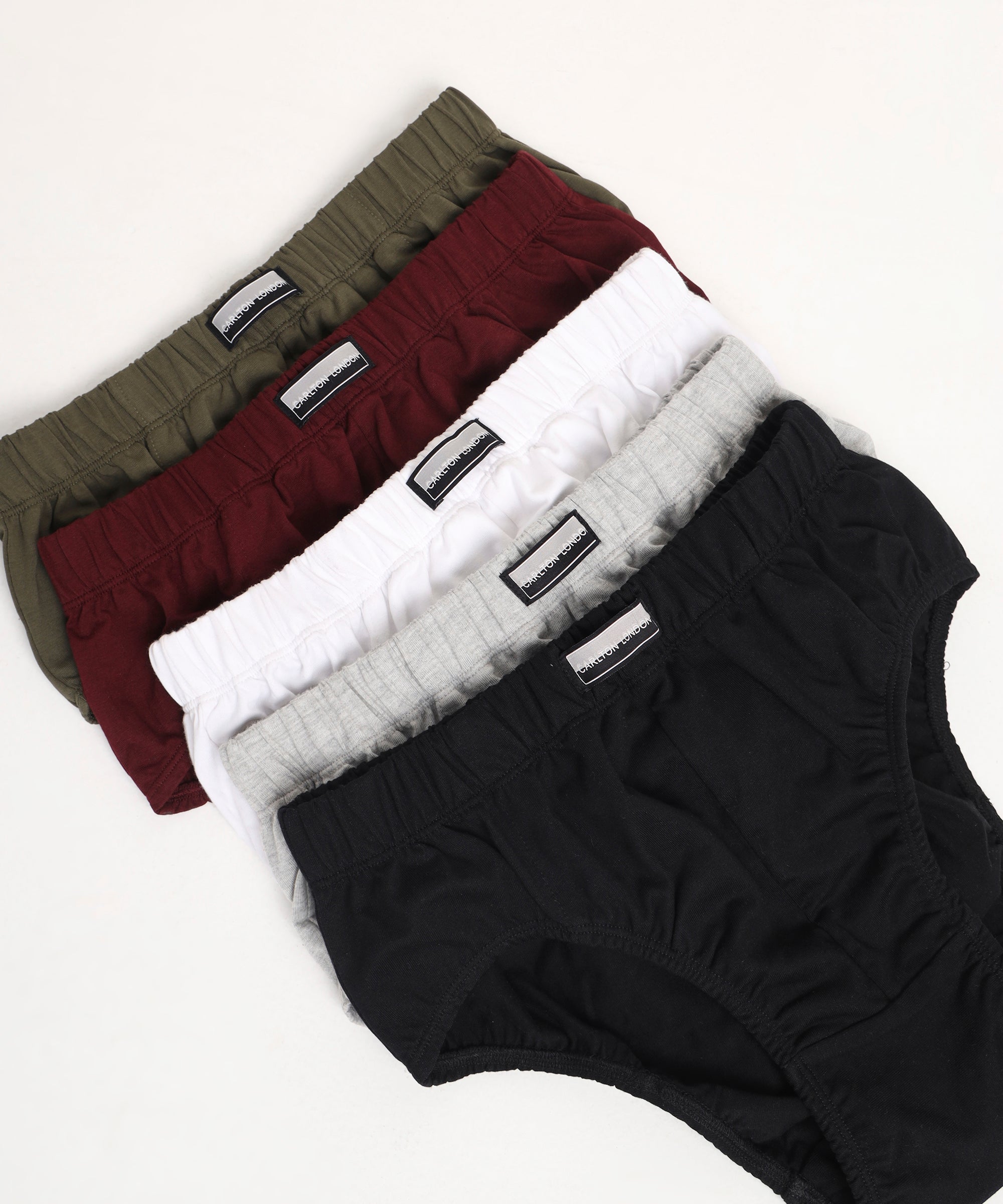 Brief Assorted Pack of 5 Cotton Spandex Fabric with Classic Fit Style 001