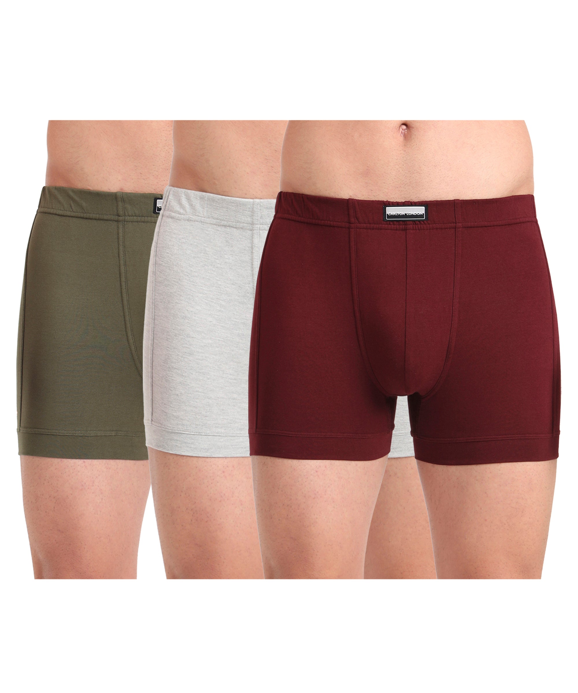 Trunk Assorted Pack of 3 Cotton Spandex Fabric with Classic Fit Style 001