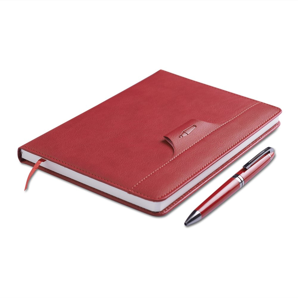 Carlton Red Gun Metal Twist Pen with Diary Combo - Elegance Meets Organization