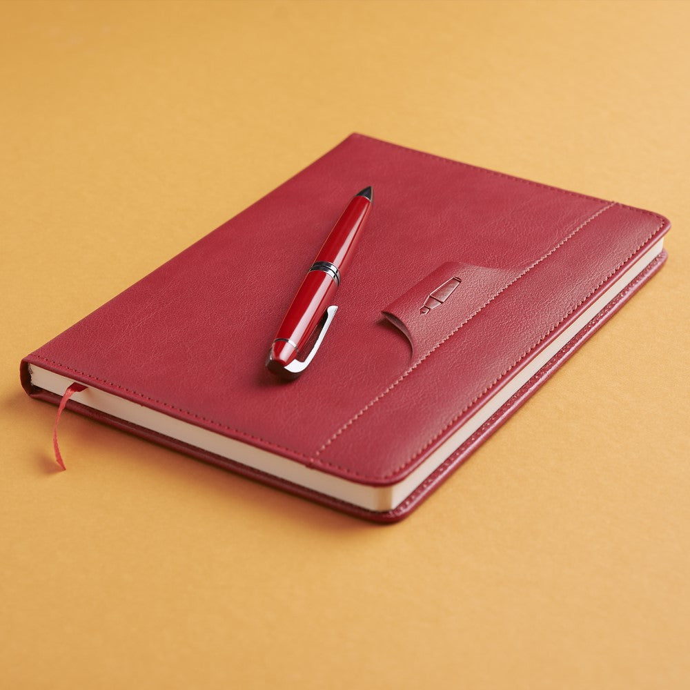 Carlton Red Gun Metal Twist Pen with Diary Combo - Elegance Meets Organization