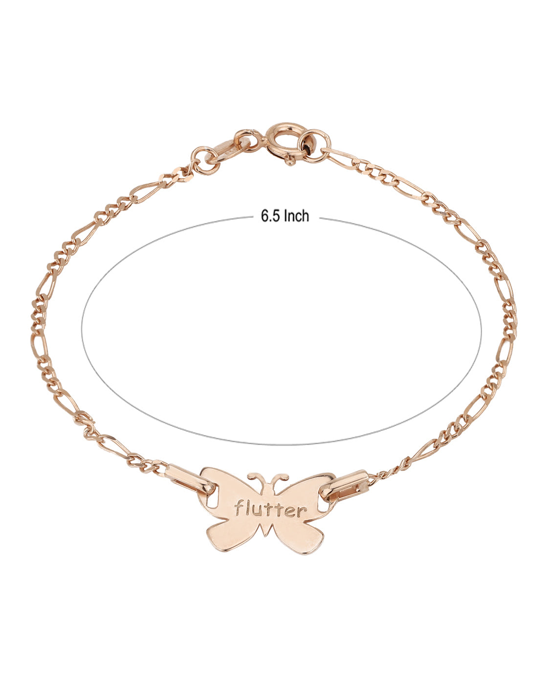 Carlton London 925 Sterling Silver Rhodium Plated Butterfly Charm Bracelet