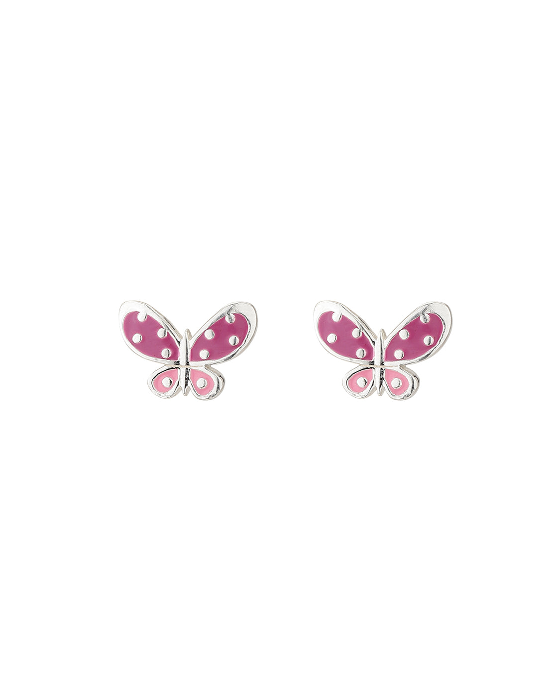 Carlton London 925 Sterling Silver Rhodium Plated Enamel Butterfly Stud Earring