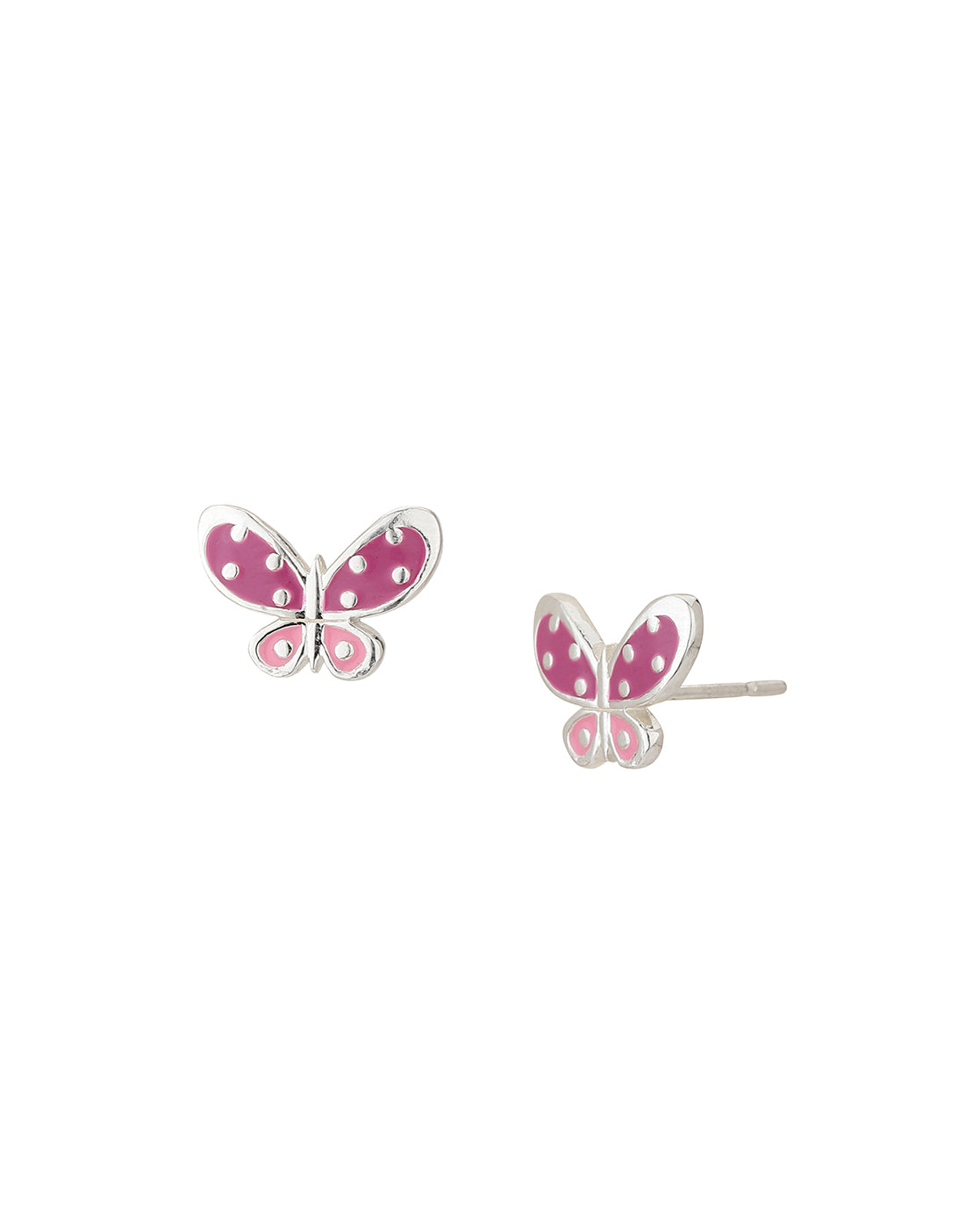 Carlton London 925 Sterling Silver Rhodium Plated Enamel Butterfly Stud Earring