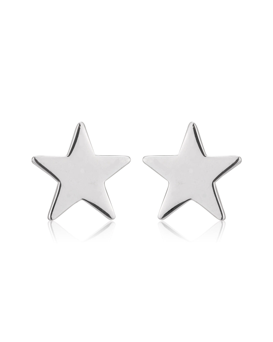 Carlton London 925 Sterling Silver Rhodium Plated Solid Star Stud Earring For Women