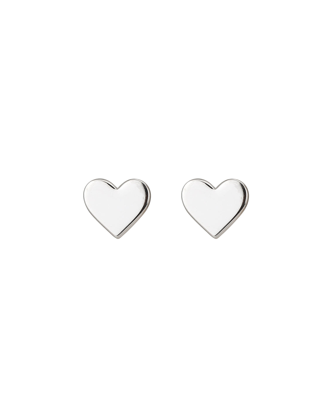 Carlton London 925 Sterling Silver Rhodium Plated Solid Heart Stud Earring For Women