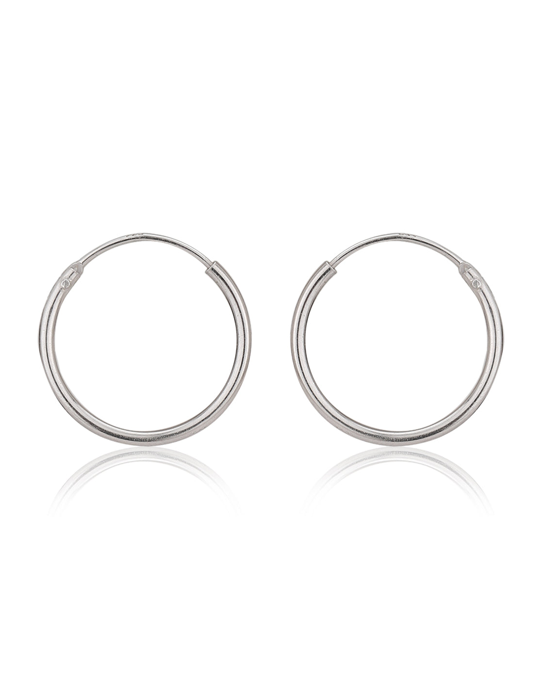 Carlton London 925 Sterling Silver  Rhodium Plated Circular Hoop Earring For Women