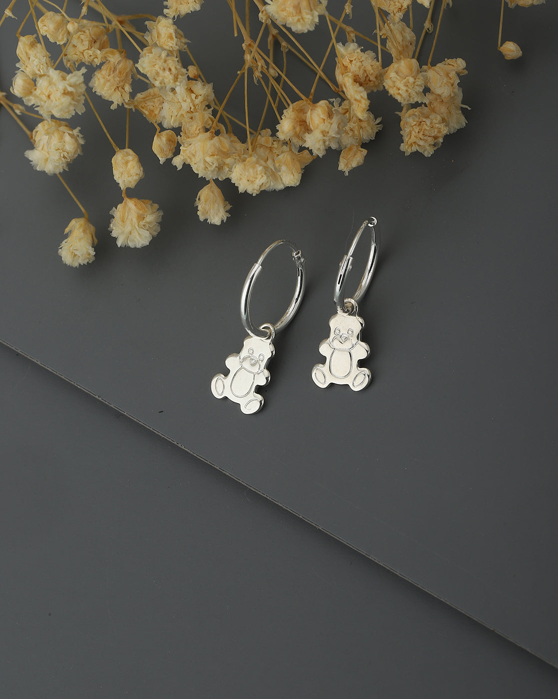 Carlton London 925 Sterling Silver Rhodium Plated Teddy Drop Earring For Women