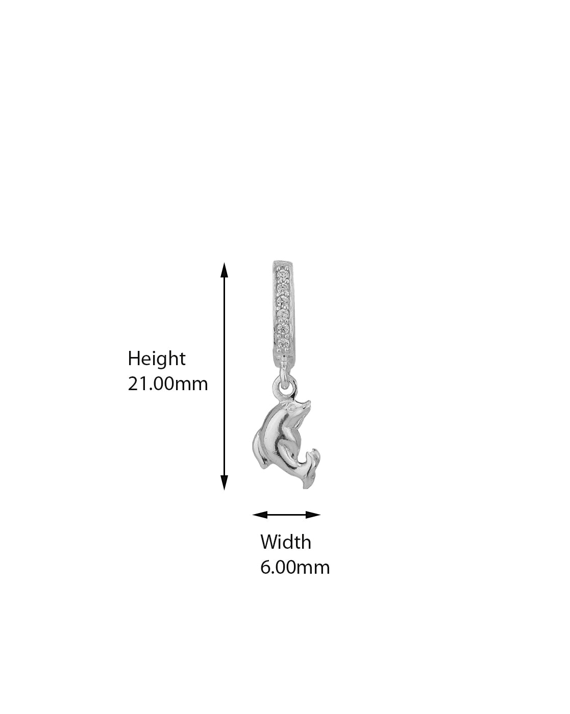 Carlton London 925 Sterling Silver Rhodium Plated Cz Dolphin Drop Earring For Women