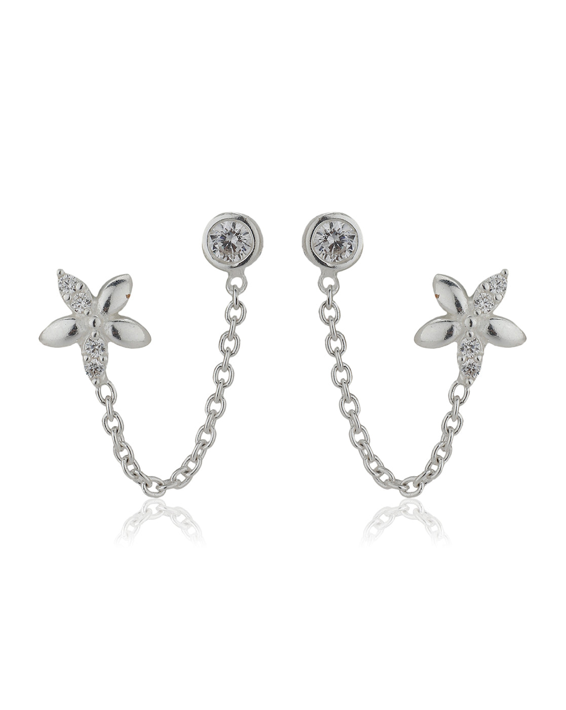 Carlton London 925 Sterling Silver Rhodium Plated Stud Earring For Women