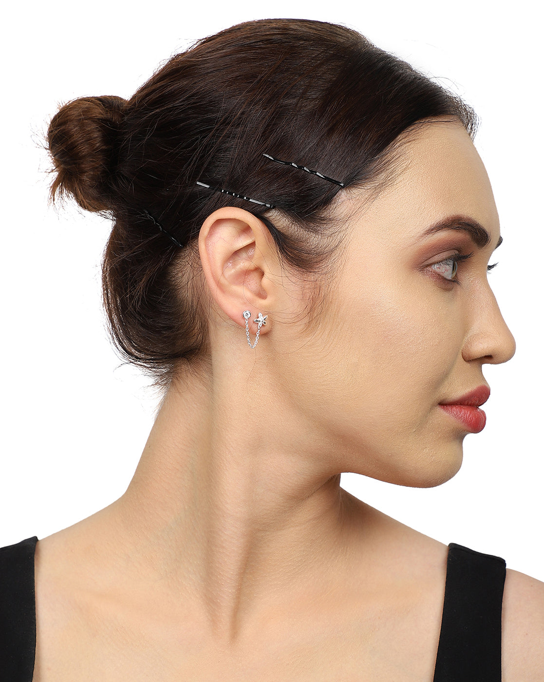 Carlton London 925 Sterling Silver Rhodium Plated Stud Earring For Women