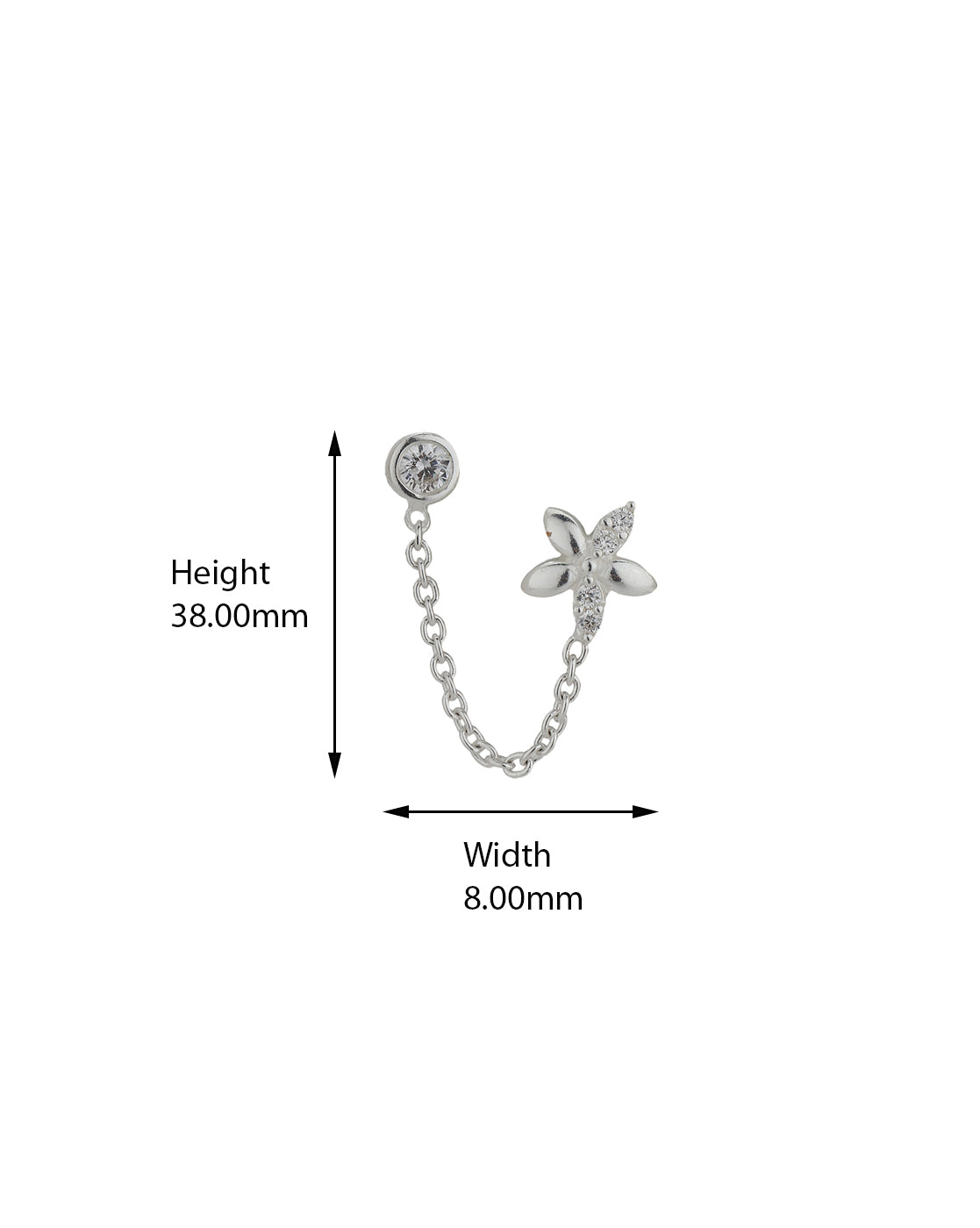 Carlton London 925 Sterling Silver Rhodium Plated Stud Earring For Women