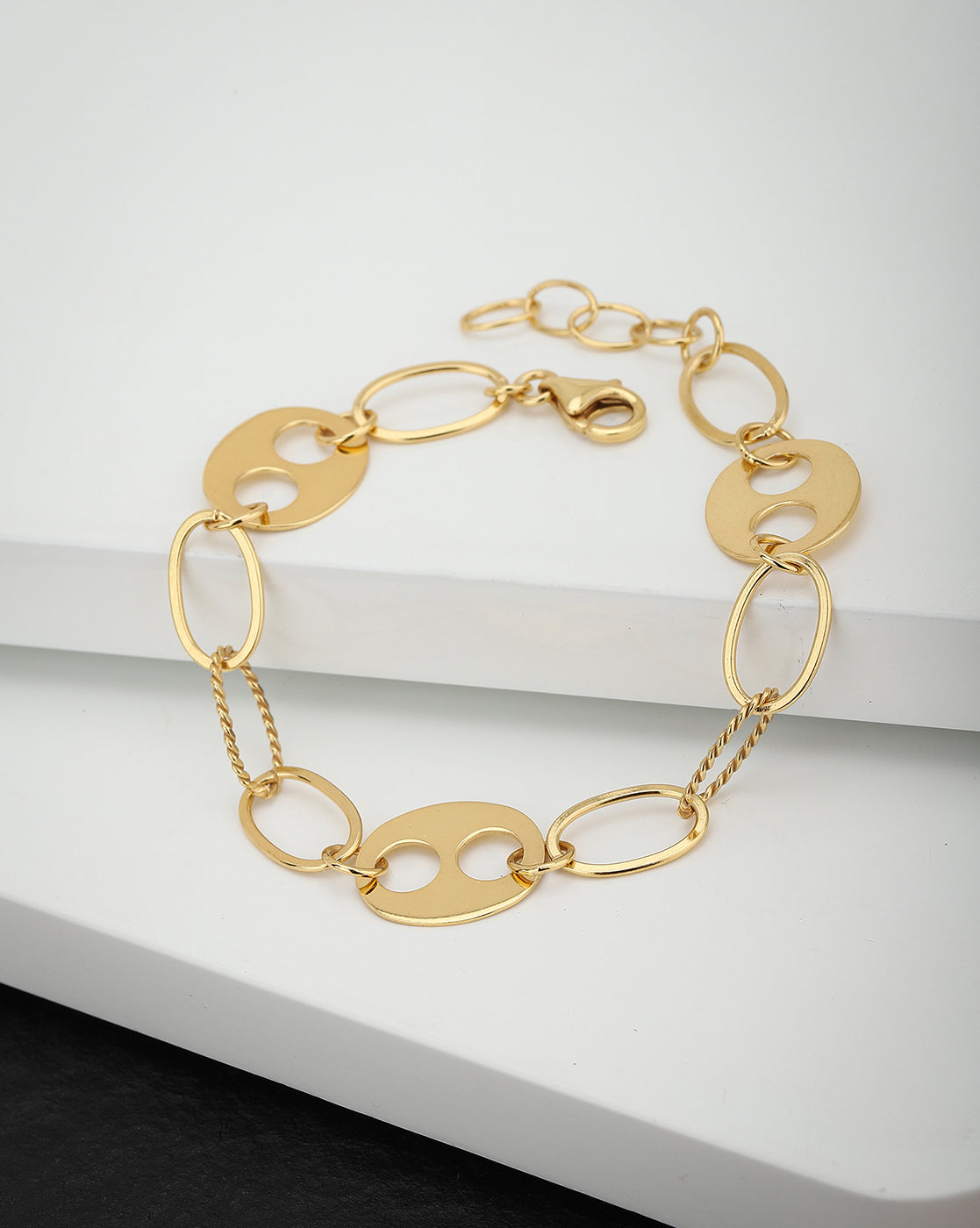 Carlton London-Gold Plated Link Bracelet For Women