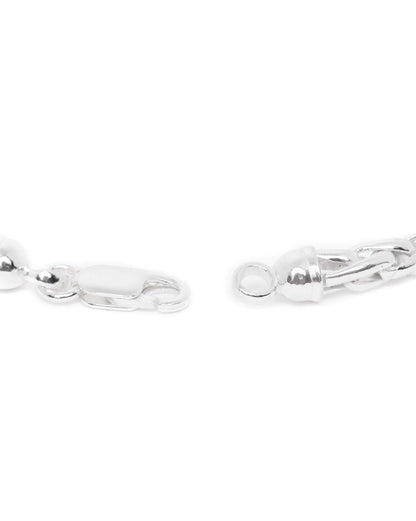 Carlton London Rhodium Plated Link Bracelet For Men