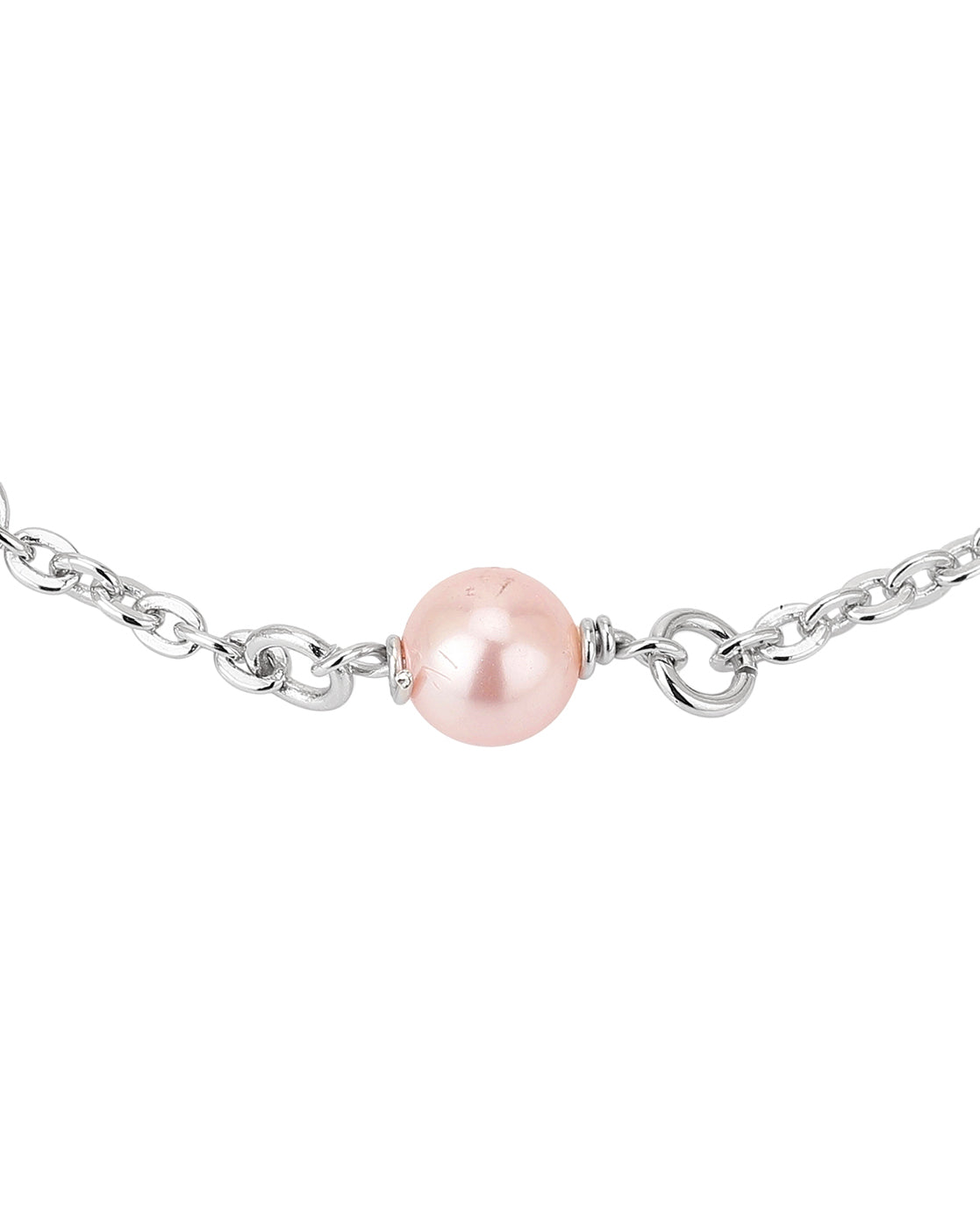 Carlton London Rhodium Plated With Pearl Bracelet For Women