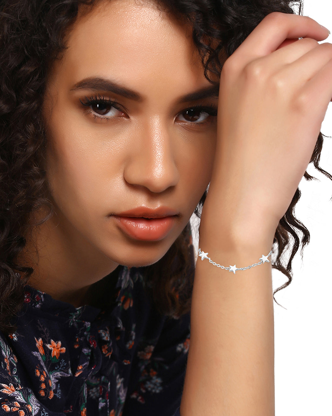 Carlton London Rhodium Plated With Star Bracelet For Women