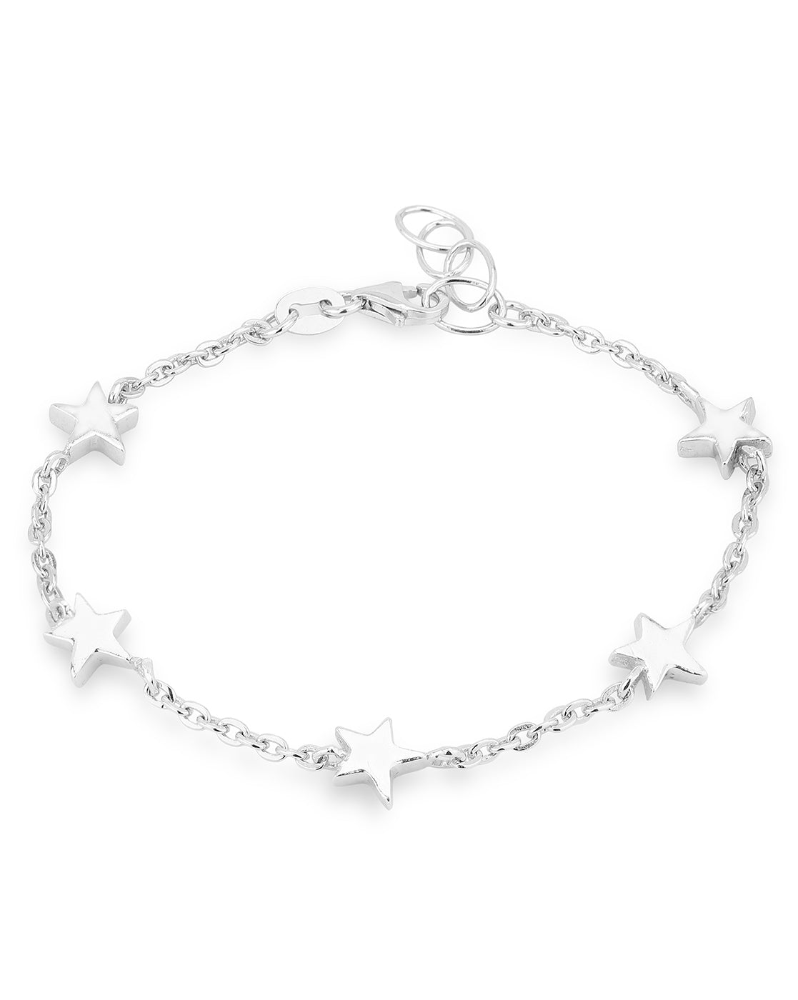 Carlton London Rhodium Plated With Star Bracelet For Women
