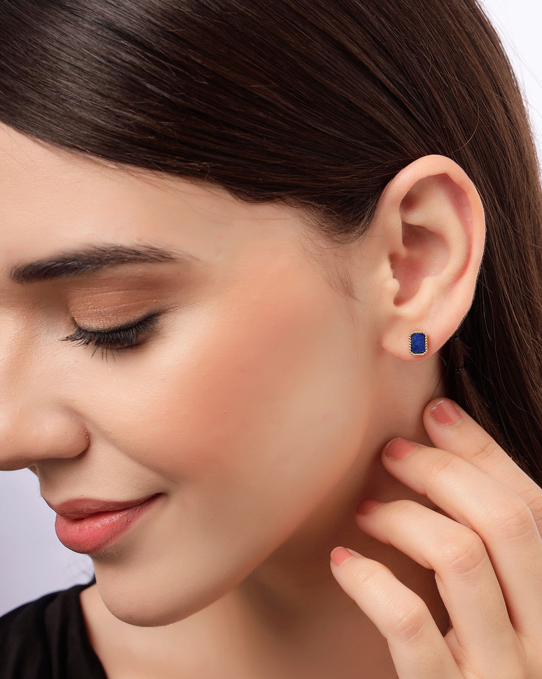 18kt Gold Plated Dangling White Stone Hoop Earring