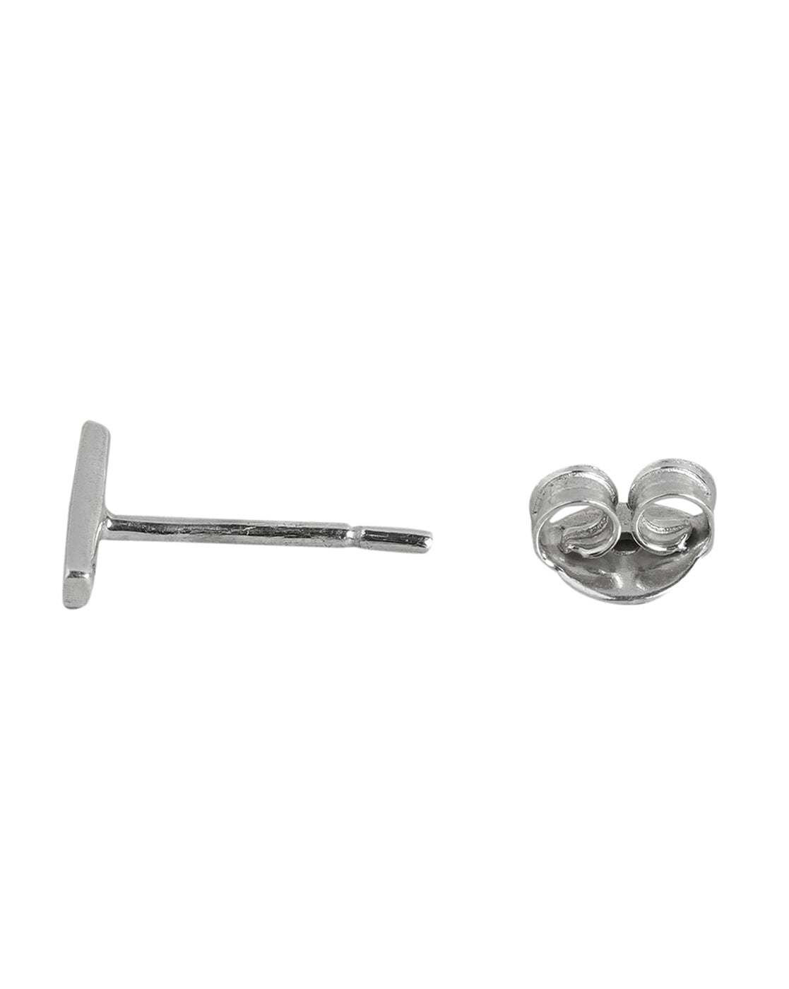 925 Sterling Silver Rhodium Plated With Zirconia Stud Earring