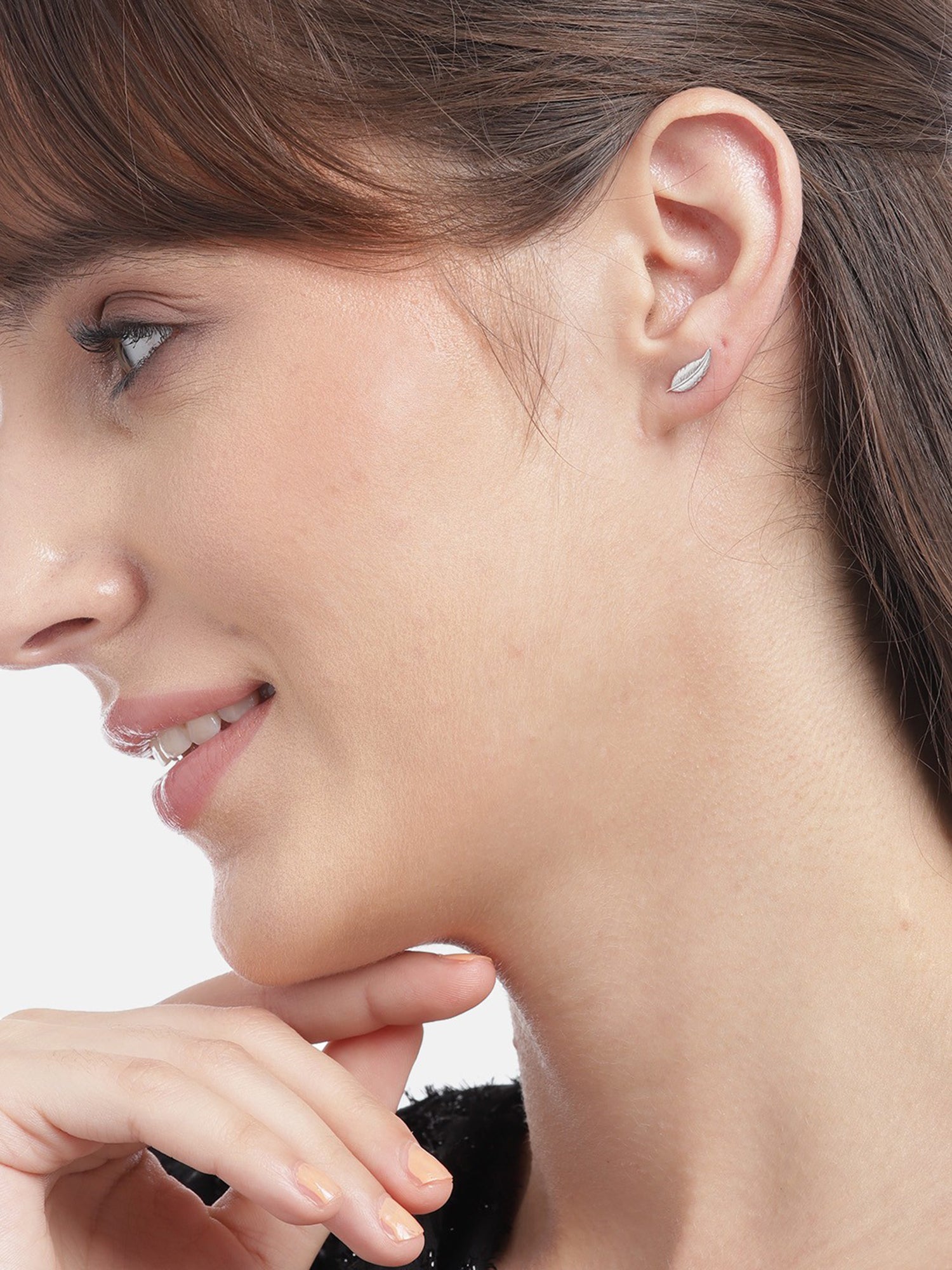 925 Sterling Silver Set of 2 Rhodium-Plated Floral Stud Earring