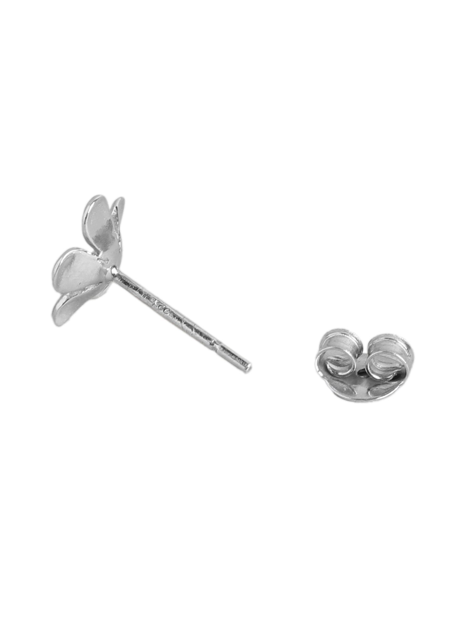 925 Sterling Silver Set of 2 Rhodium-Plated Floral Stud Earring