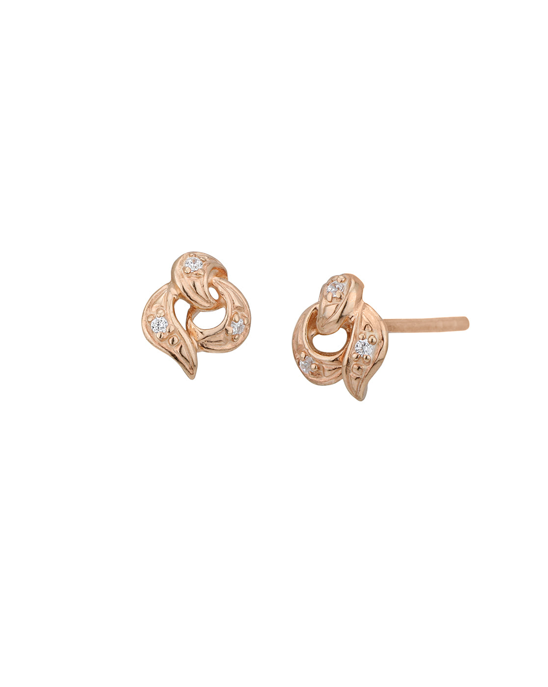 925 Sterling Silver 18kt Rose Gold Plated CZ Mini Stud Earring