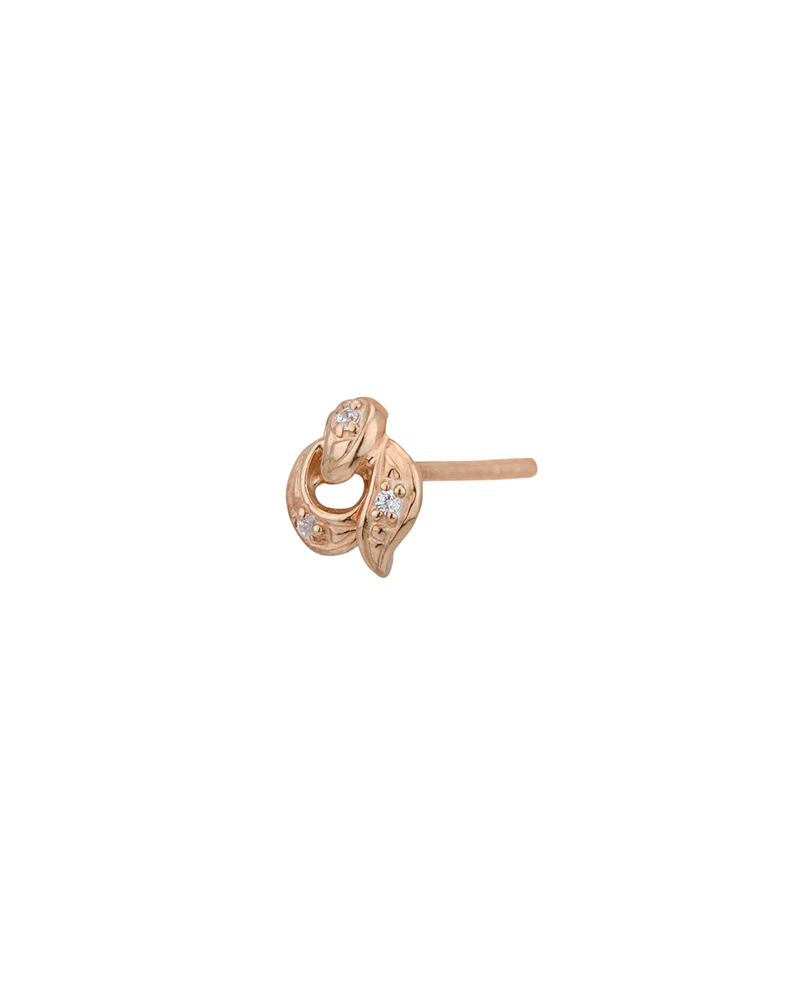 925 Sterling Silver 18kt Rose Gold Plated CZ Mini Stud Earring