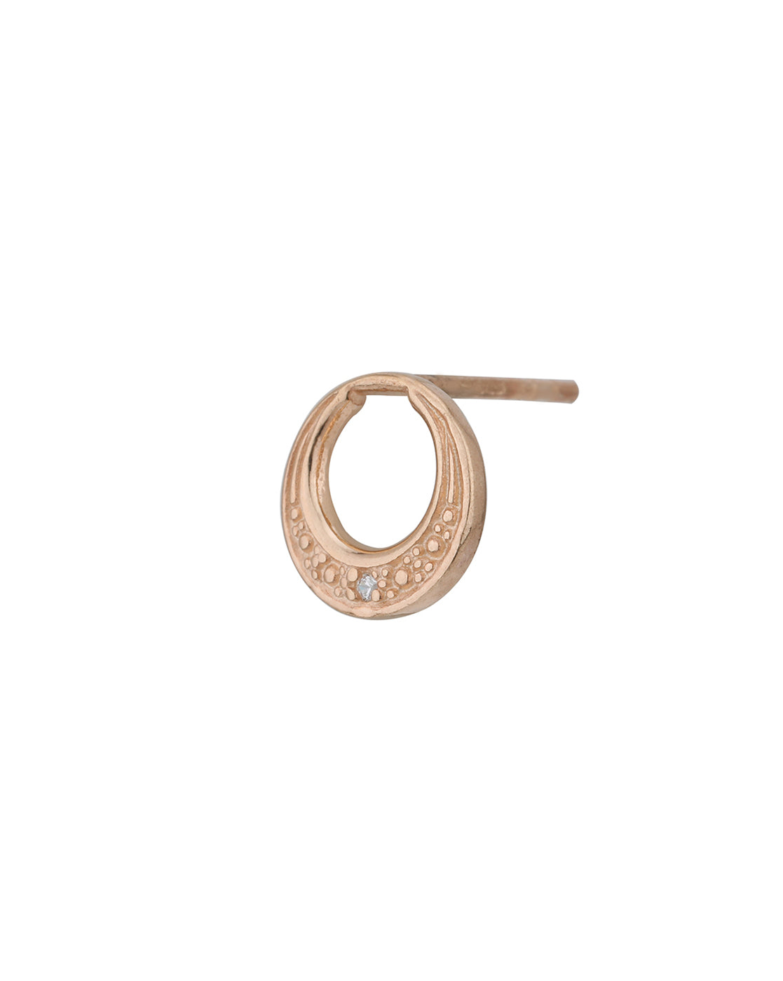 925 Sterling Silver 18kt Rose Gold Plated CZ Circular Petite Stud Earring
