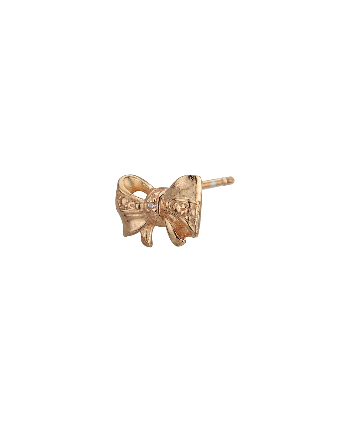 925 Sterling Silver 18kt Rose Gold Plated CZ Bow Stud Earring