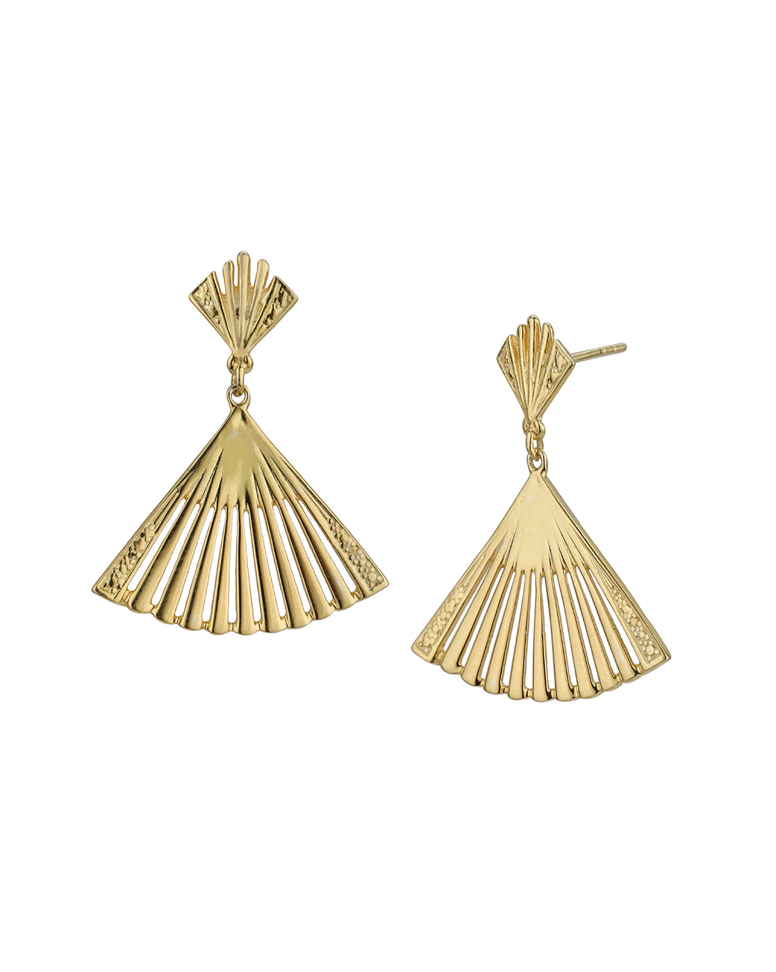 925 Sterling Silver 18kt Gold Plated Triangular Drop Earring