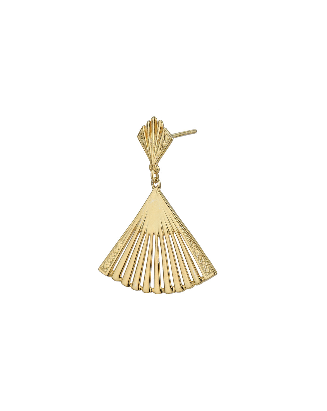 925 Sterling Silver 18kt Gold Plated Triangular Drop Earring