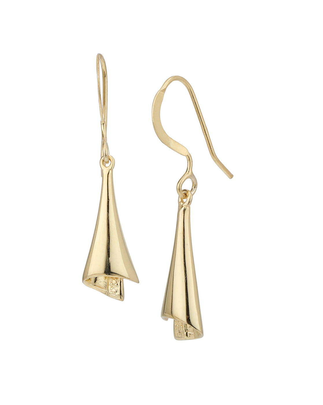 925 Sterling Silver 18kt Gold Plated Contemporary Drop Earring