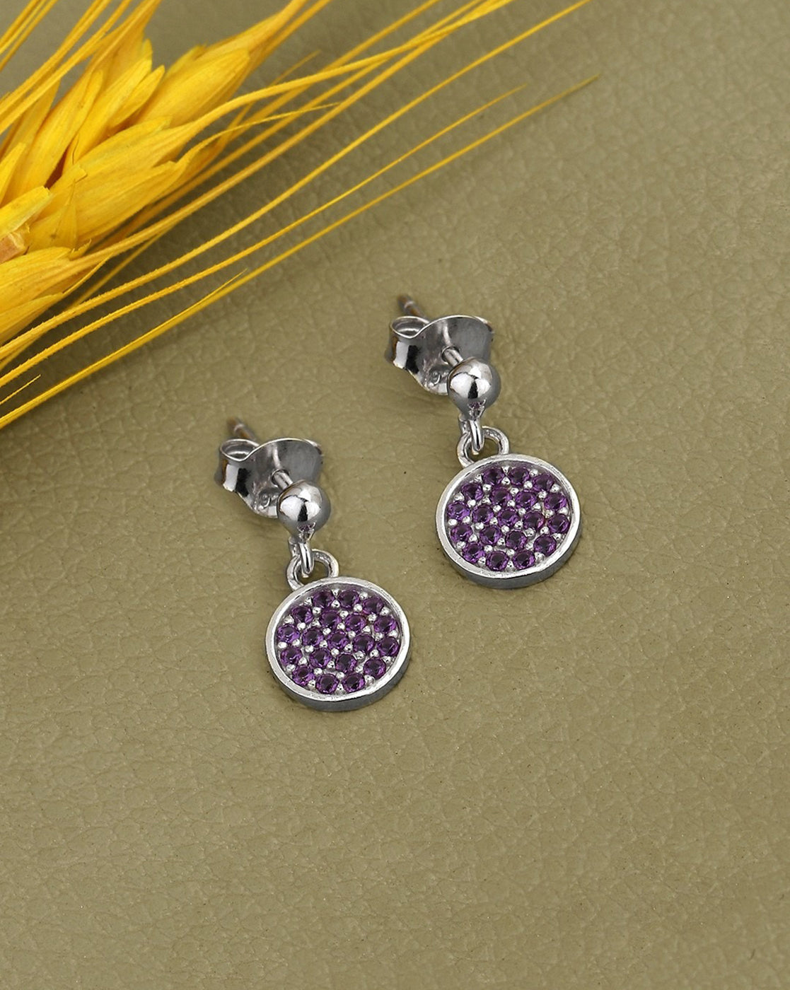 925 Sterling Silver Rhodium Plated with CZ Drop Earring