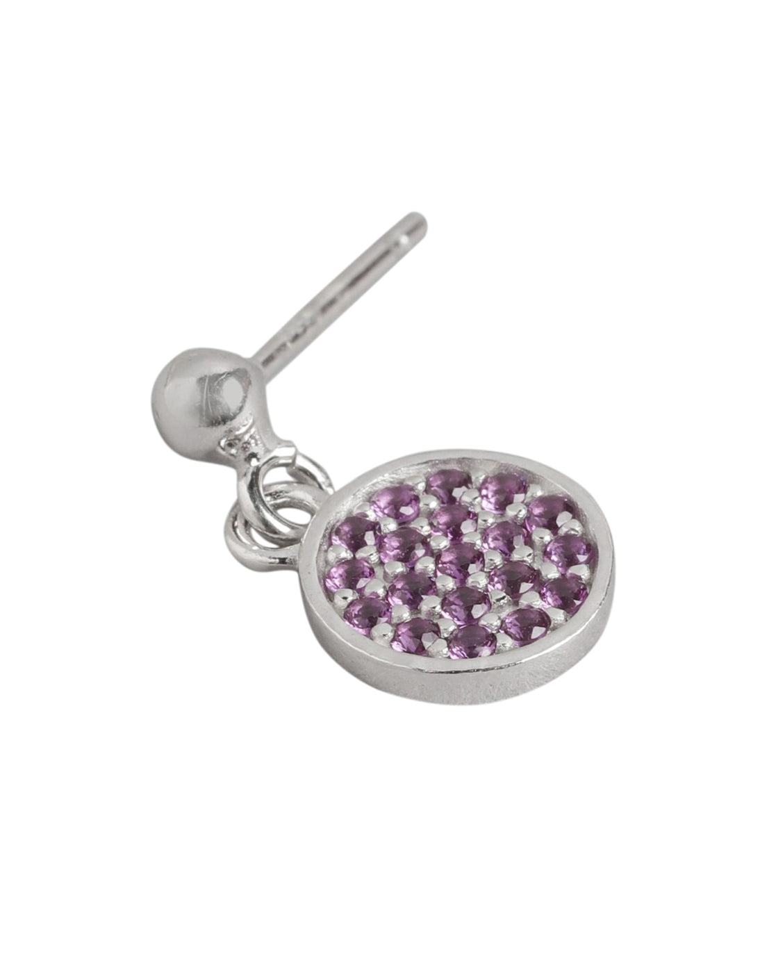 925 Sterling Silver Rhodium Plated with CZ Drop Earring