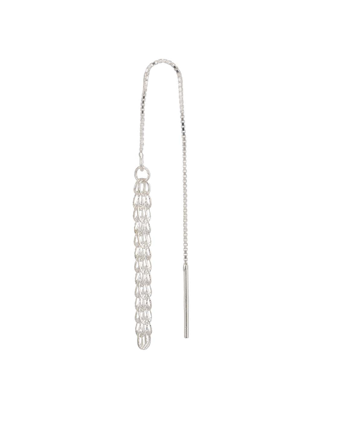 925 Sterling Silver Rhodium Plated Drop Earring