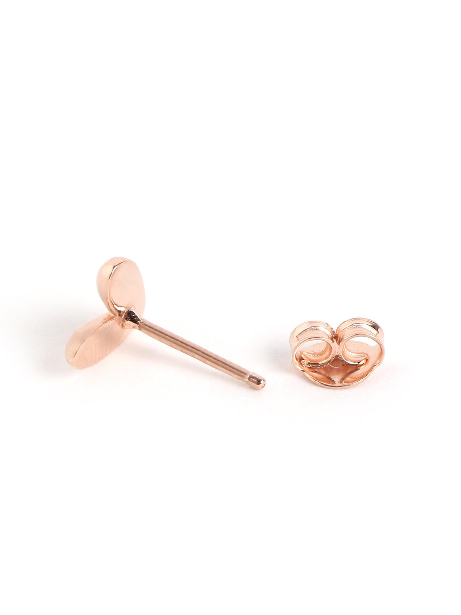 925 Sterling Silver 18kt Rose Gold Plated Heart Stud Earring