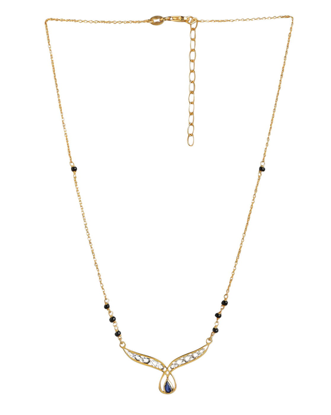 925 Sterling Silver 18kt Gold Plated with Glass Bead Mangalsutra