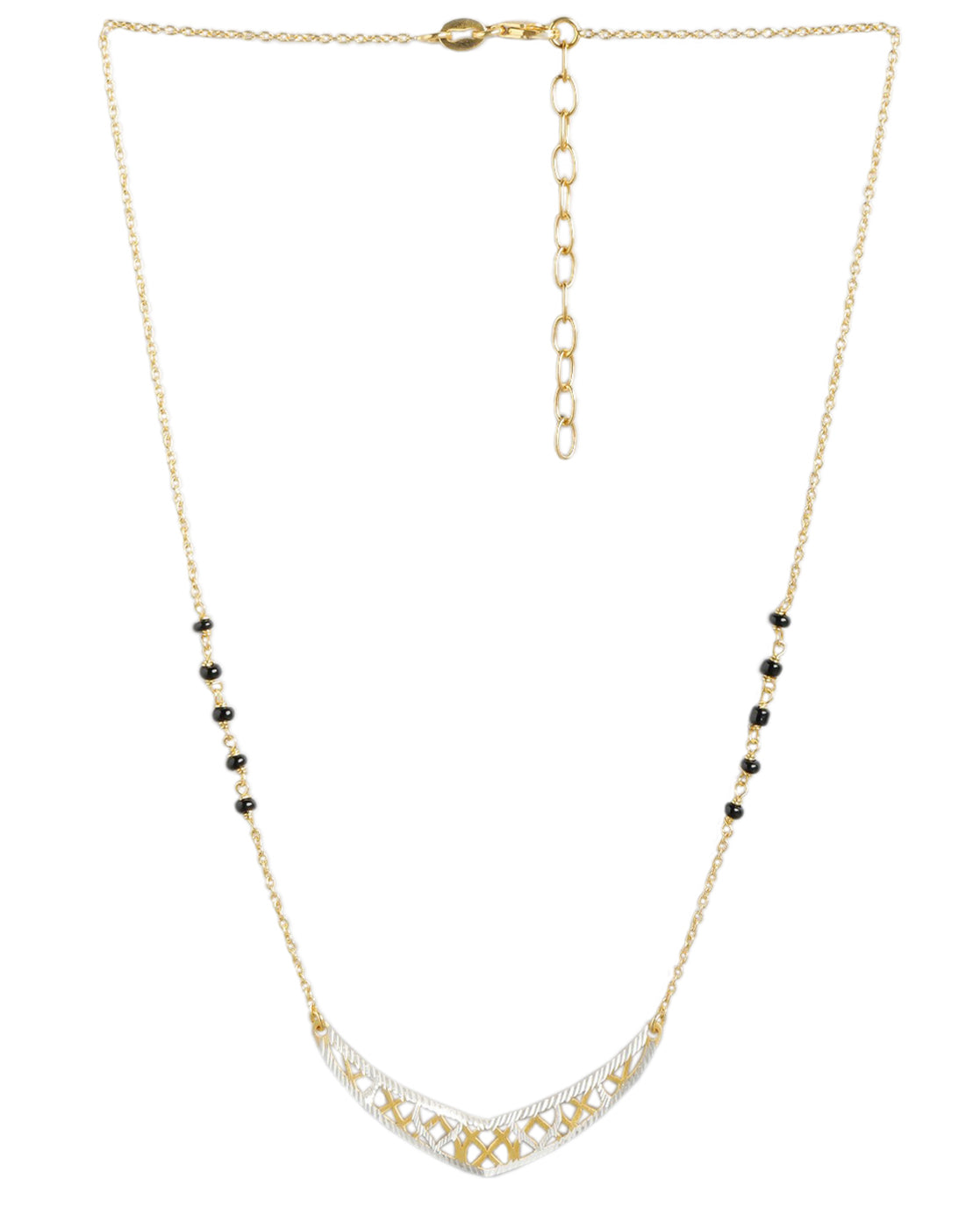 925 Sterling Silver 18kt Gold Plated and Glass Bead Mangalsutra