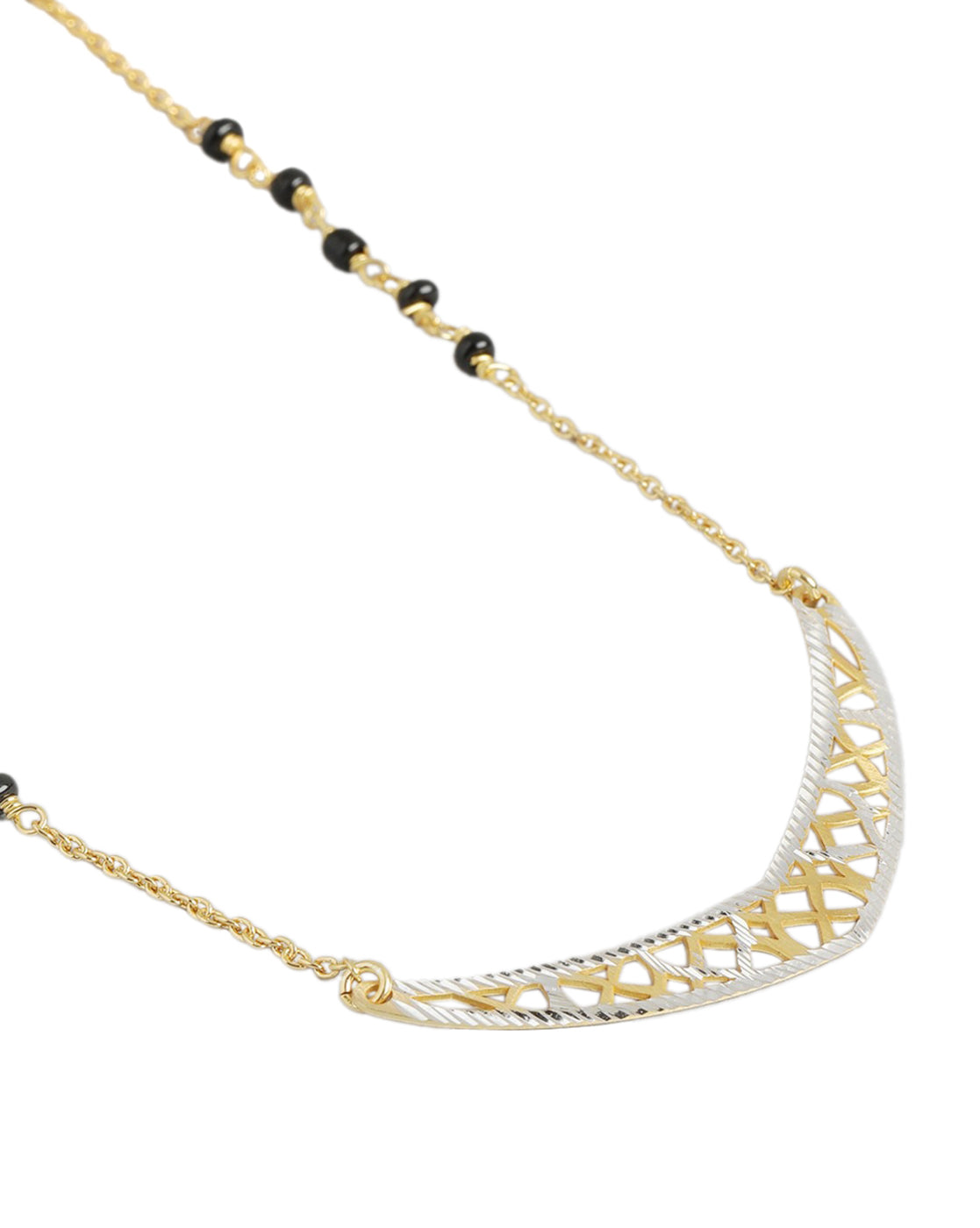 925 Sterling Silver 18kt Gold Plated and Glass Bead Mangalsutra