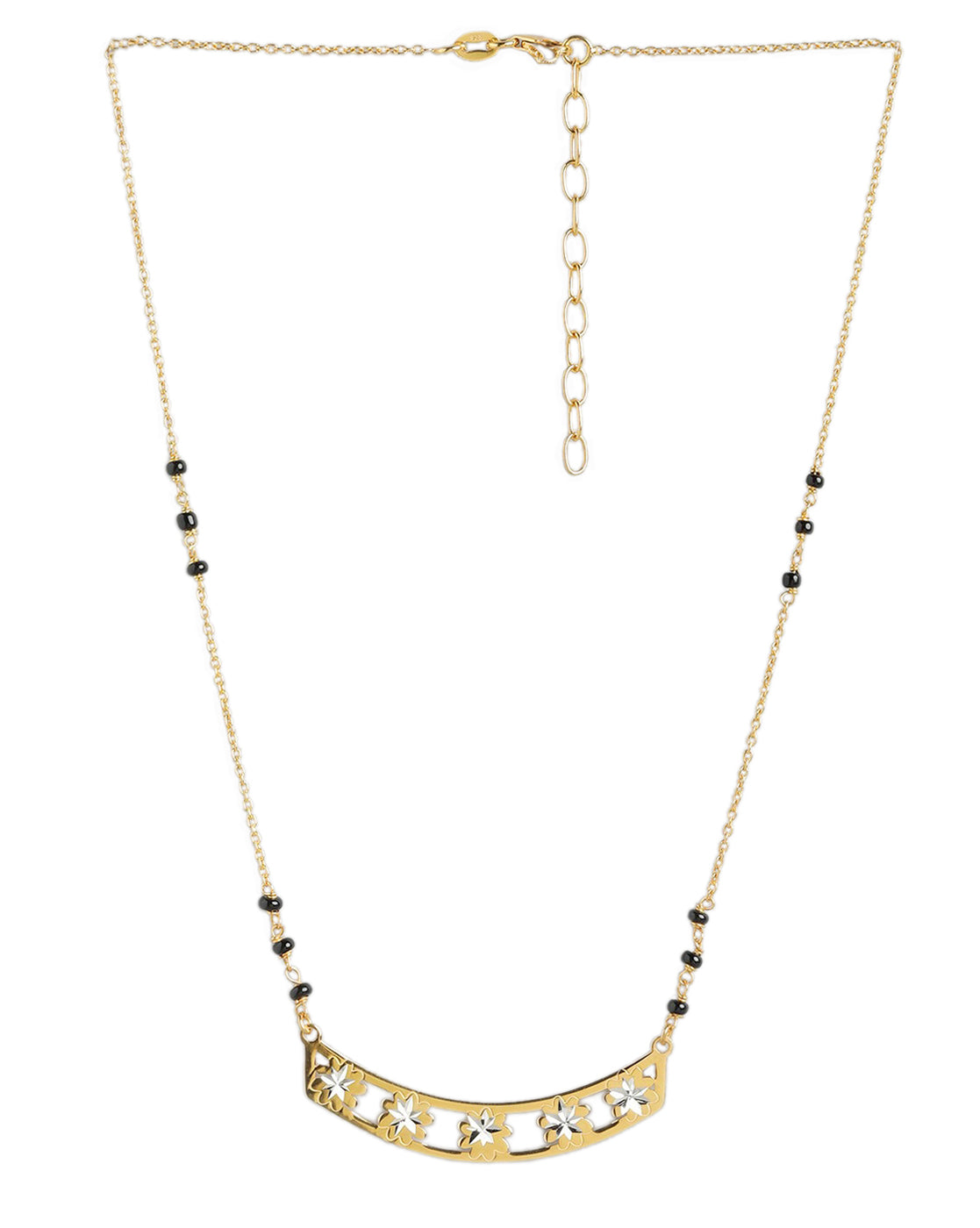 925 Sterling Silver with 18kt Gold Plated and Glass Bead Mangalsutra