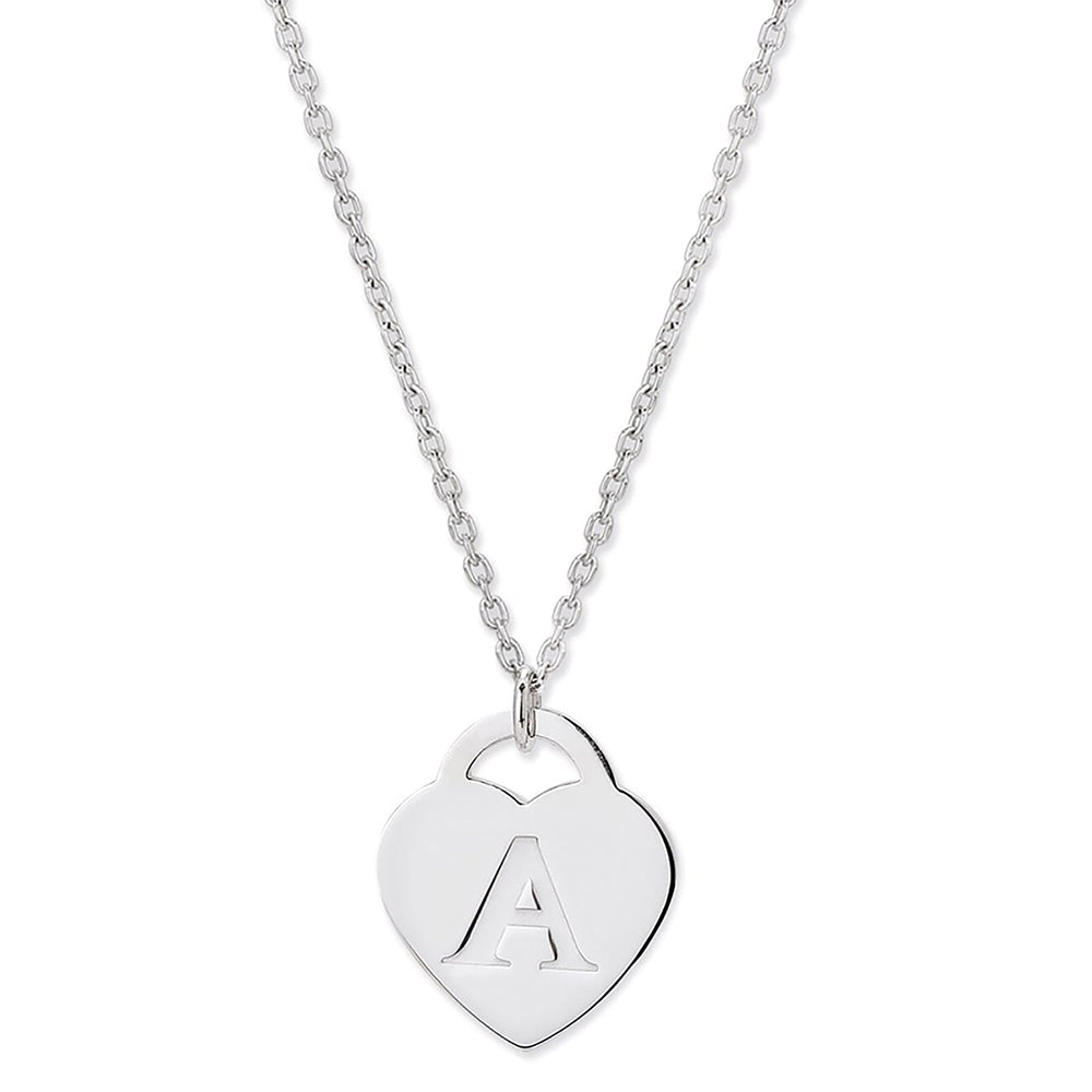 925 Sterling Silver Rhodium Plated And Alphabet Pendant With Chain For Women