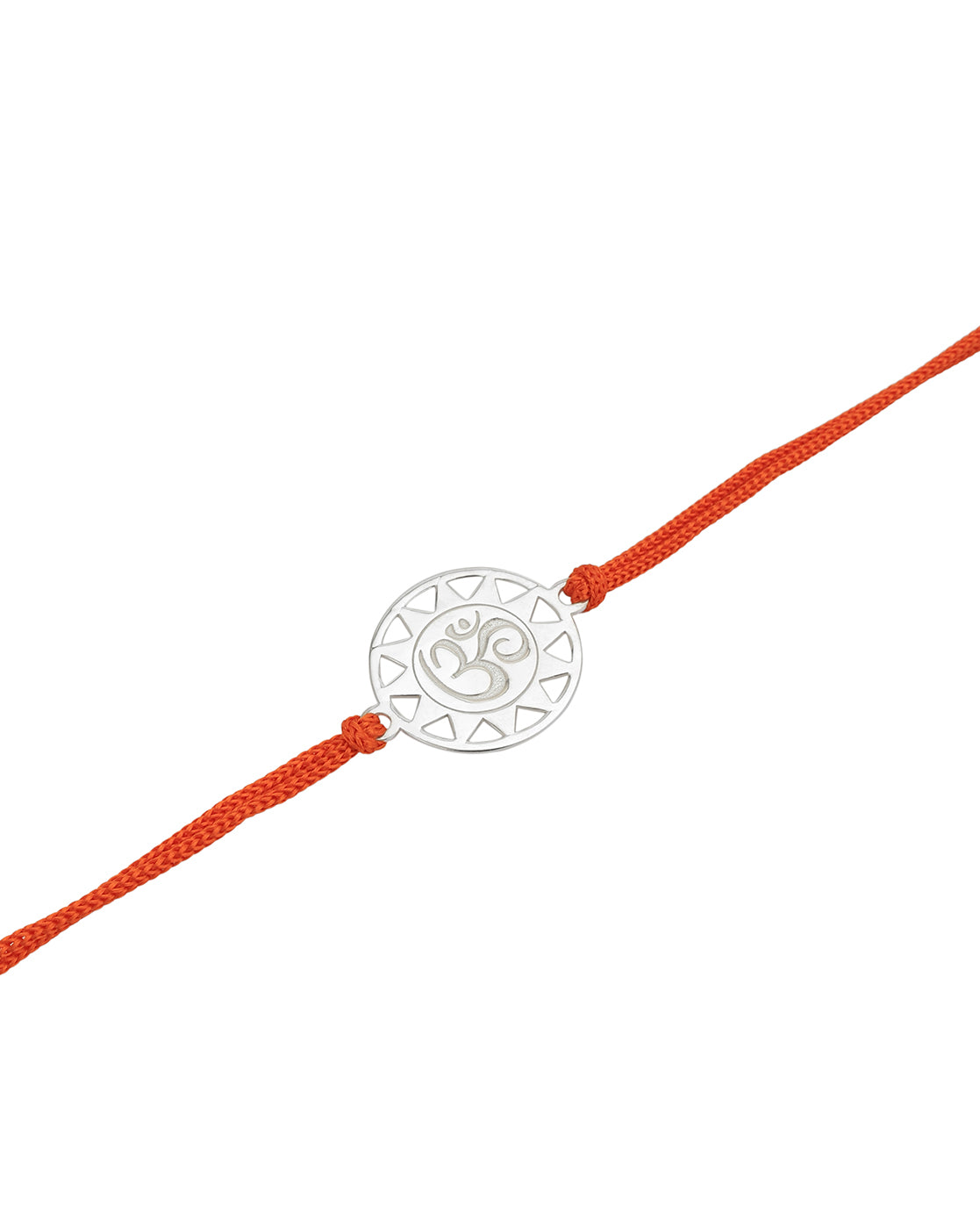 925 Sterling Silver Rhodium Plated Om Floral Rakhi for men