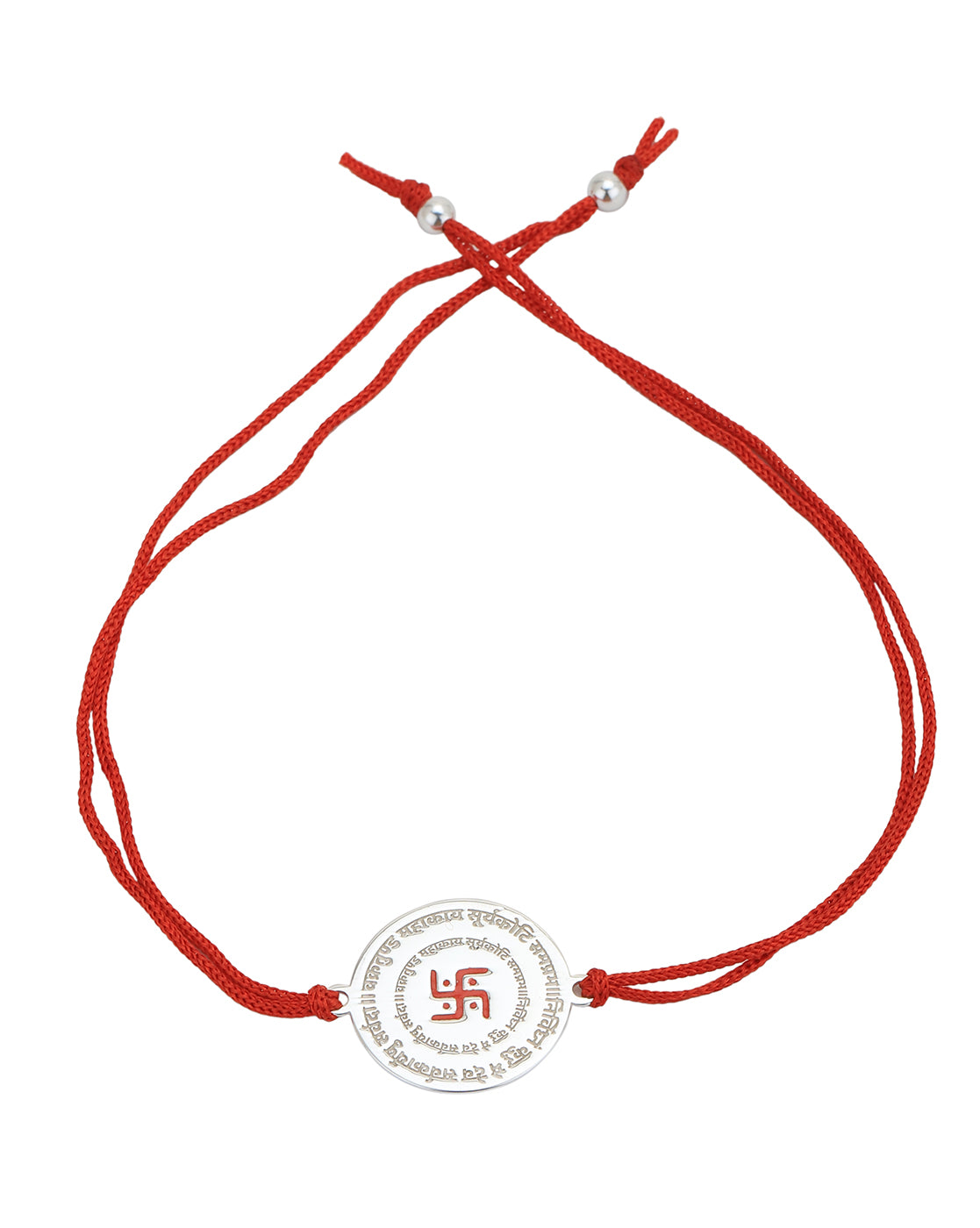 925 Sterling Silver Rhodium Plated Swastik with Enamel Rakhi for men