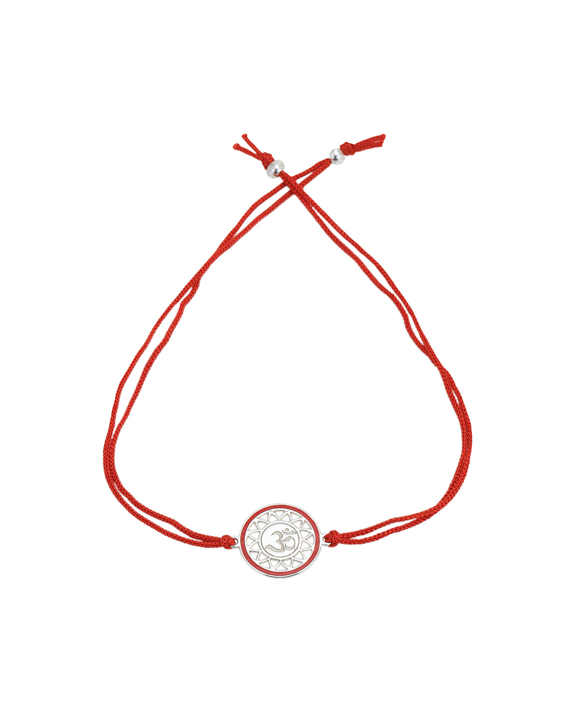 925 Sterling Silver Rhodium Plated Om with Enamel Rakhi for men