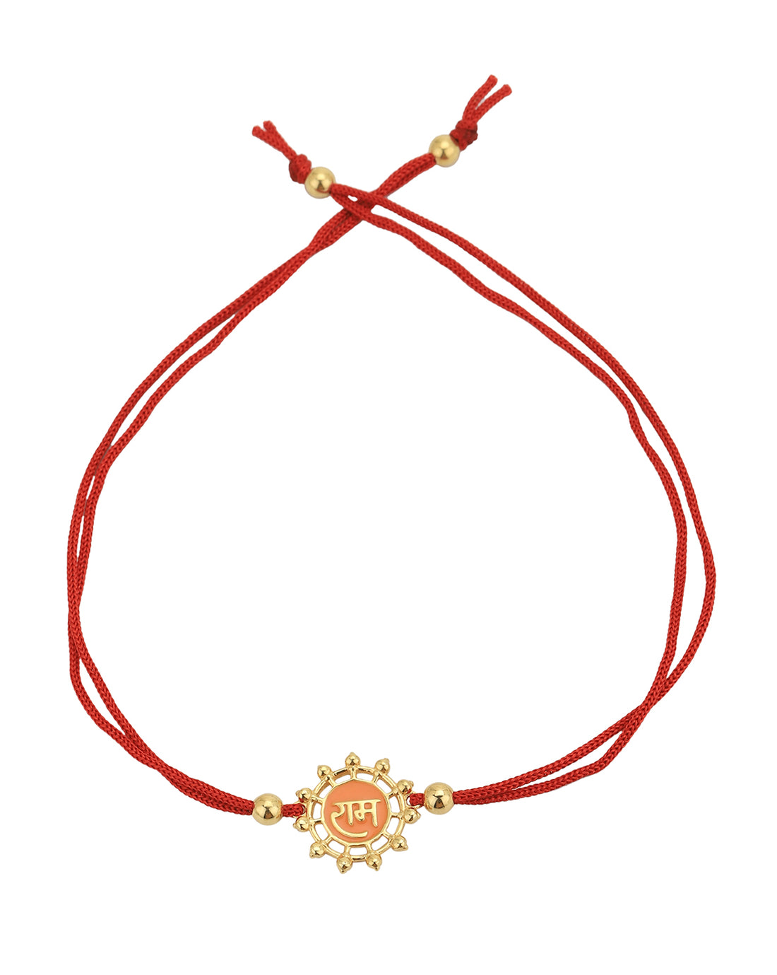 925 Sterling Silver 18kt Gold Plated Engrave Ram with Enamel Rakhi for men