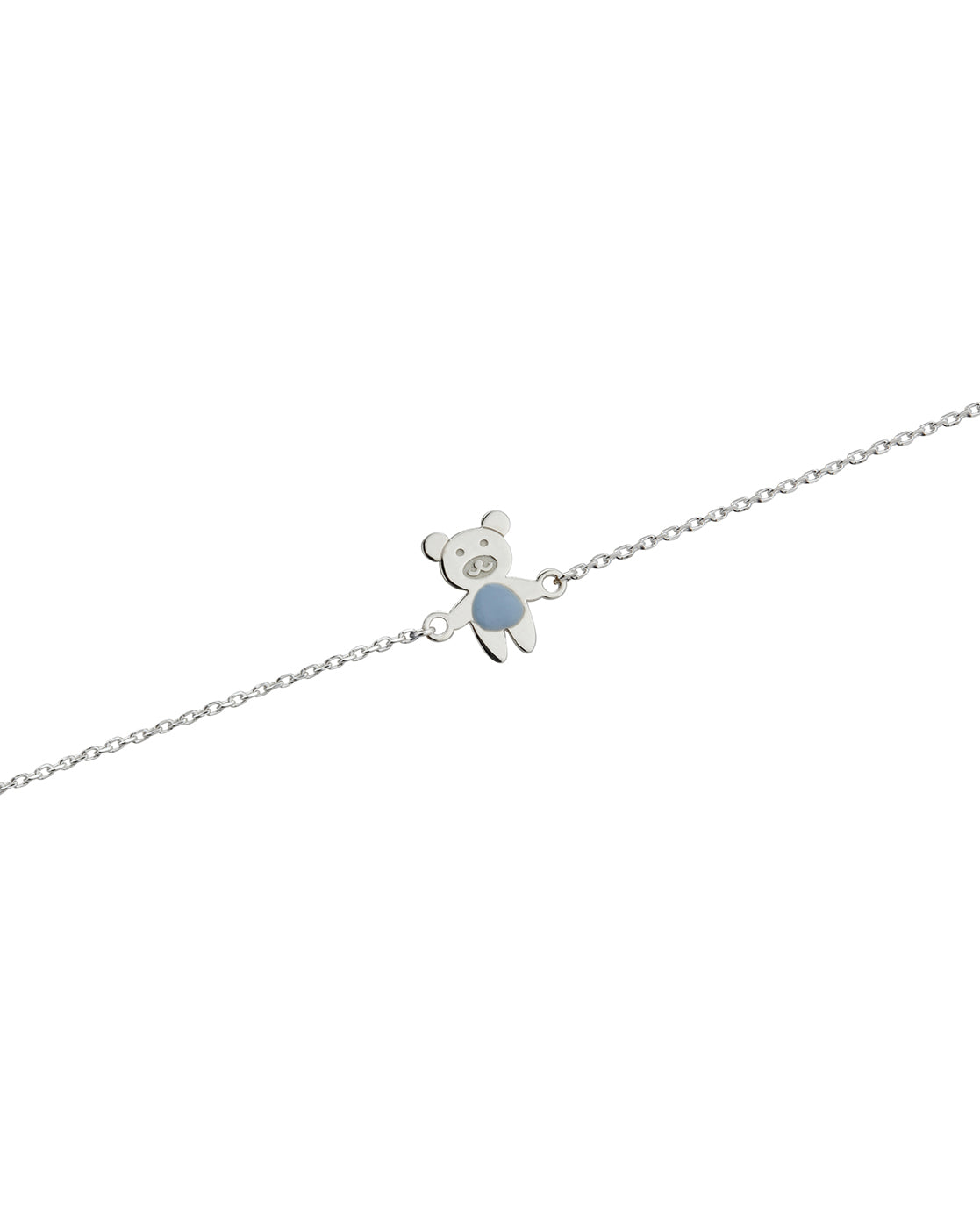 925 Pure Sterling Silver Enamel and Silver Plated Teddy Bear Charm Rakhi